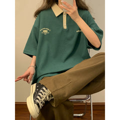 Vintage 90's Polo Neck Oversized T-Shirt