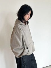 Heavyweight Cotton Hooded Sweatshirt Loose Fit Pullover