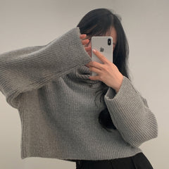 Dark Academia Turtle Neck Oversized Sweater