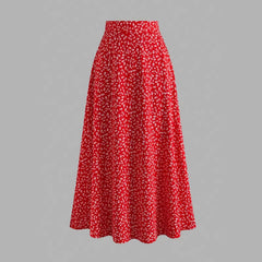 Floral Print Swing Maxi Skirt