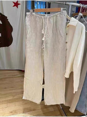 Vintage Elastic Waist Wide Leg Pants