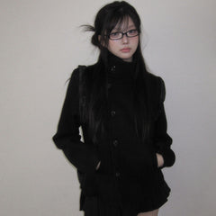 Black woolen coat