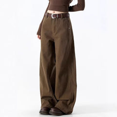 Vintage Straight Wide-Leg Trousers