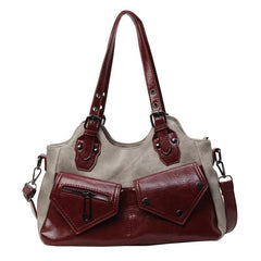 Vintage Double Pocket Y2K Pu Leather Crossbody Bag