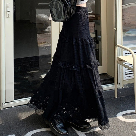 Fairy Lace Patchwork Maxi Skirt