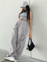 Vintage Oversized Parachute Cargo Pants - fairypeony