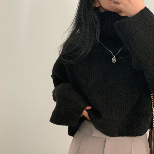 Dark Academia Turtle Neck Oversized Sweater