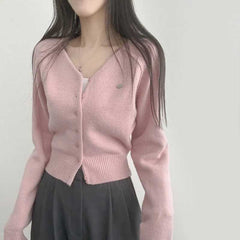 Solid Color Knit Cardigan – Halter Neck Extra-Long Sleeve Pullover