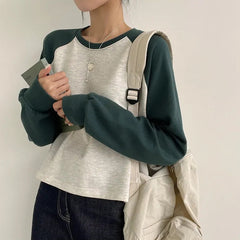 Vintage Raglan Long Sleeve Preppy Tee