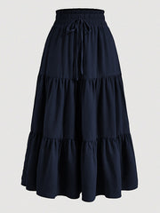Floral Print Elastic Waist Maxi Skirt - fairypeony