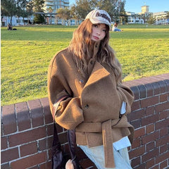 High-end Stand-up Collar Woolen Coat