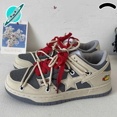 Red & Grey Shooting Star Sneakers