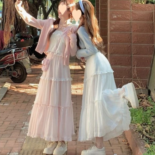 Girl Bow High Waist Slimming Large Skirt