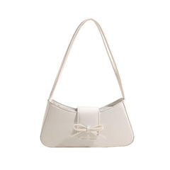 Bow Knot Pu Leather Y2K Shoulder Bag