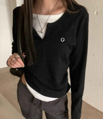 Vintage Patchwork Long Sleeve Tee