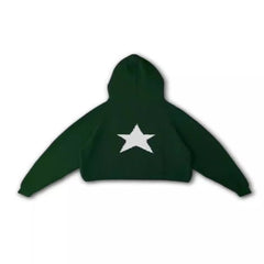 Back Star Print Hooded Oversized Sweater