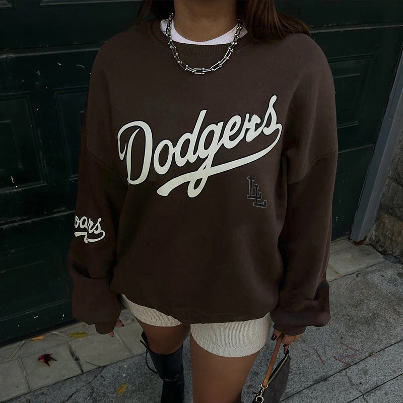 Letter Print Pullover Oversized Sweatshirt - fairypeony