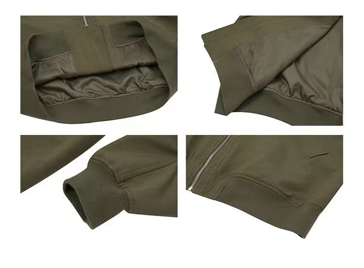 Oversize Zip Up Bomber Jacket - fairypeony