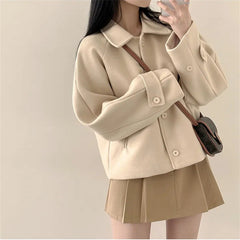 Womens Korean Style Wool Cardigan