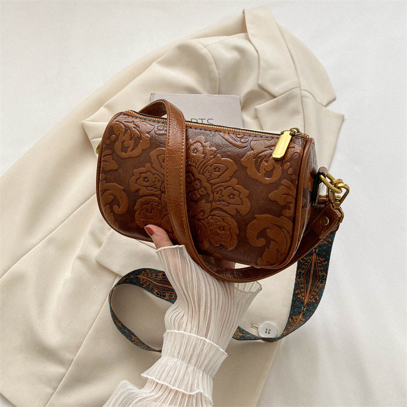 Chinese Style Embossed Crossbody Bag - fairypeony