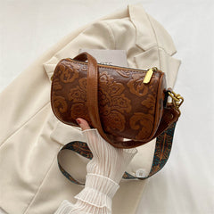 Chinese Style Embossed Crossbody Bag - fairypeony