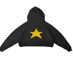 Back Star Print Hooded Oversized Sweater