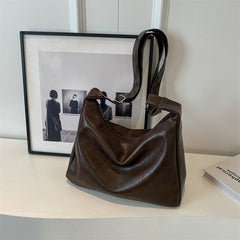 Pu Leather Large Capacity Crossbody Bag - fairypeony