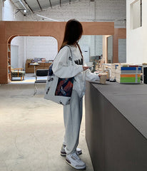 Letter Print Oversized Sweatshirt - fairypeony