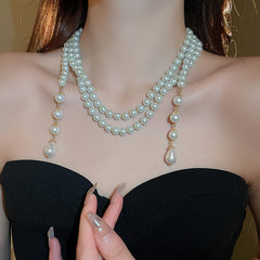 Irregular Long Pearl Necklace