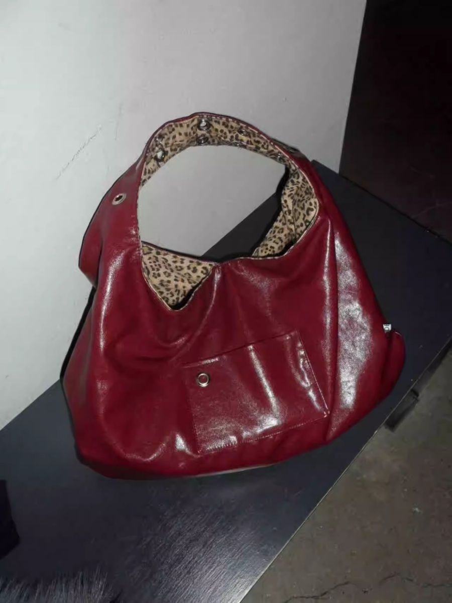 Leopard Print Reversible Tote Bag Large Capacity PU Handbag