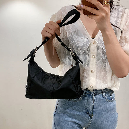 Solid Color Y2K Motorcycle Shoulder Bag - fairypeony