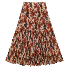 Casual Floral Umbrella Maxi Skirt - fairypeony