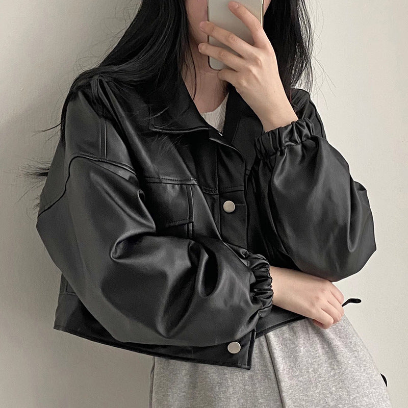Vintage Versatile PU Leather Jacket