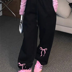 Vintage Bow Print Baggy Sweatpants