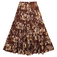 Casual Floral Umbrella Maxi Skirt - fairypeony