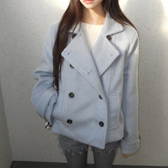 Womens Double Breasted Wool Coat