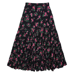 Casual Floral Umbrella Maxi Skirt - fairypeony