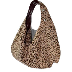 Leopard Print Reversible Tote Bag Large Capacity PU Handbag