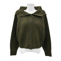 Buttoned Hooded Cardigan Sweater