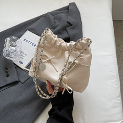 Coquette Bow Tie Leather Shoulder Bag - fairypeony