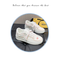 Cherry Blossom Powder Heart Patch Sneakers