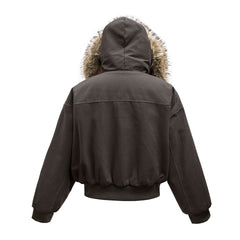 Retro Metal Buckle Hooded Cotton Jacket