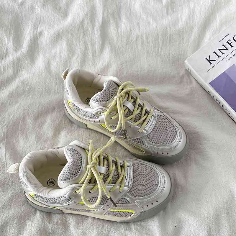 Aesthetic Color Block Platform Sneakers