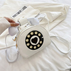 Telephone Shaped PU Leather Shoulder Bag
