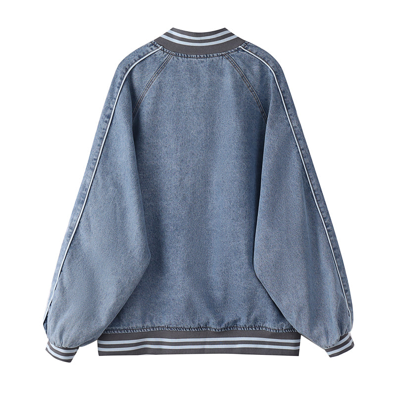 American Style Print Denim Jacket - fairypeony