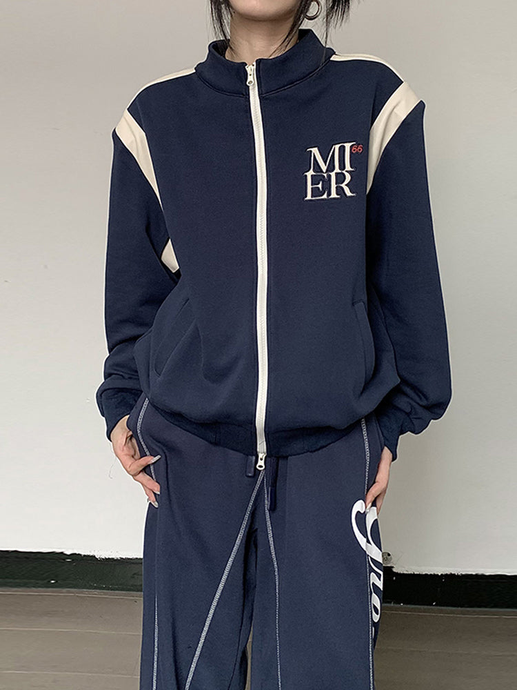 Patchwork Jacket Tracksuit Set - fairypeony