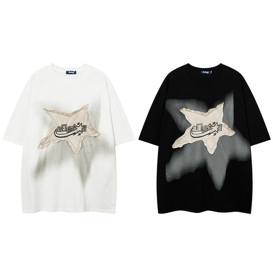 Star Patch Oversized Short Sleeve Tee