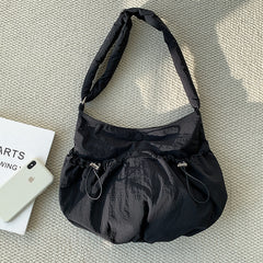 Shirring String Big Shoulder Crossbody Bag