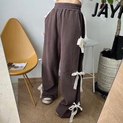 Side Lace Bow Tie  Baggy Sweatpants