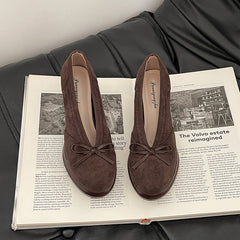 Retro Buckle Heeled Mary Jane Shoes - fairypeony